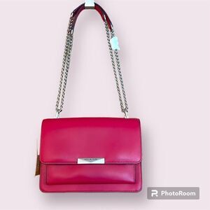 MICHAEL KORS Jade Gusset Leather Bag Berry *NEW*